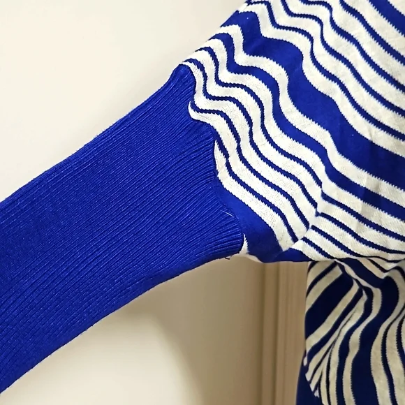 NWT John & Anna Striped Vneck Sweater - Picture 3 of 7